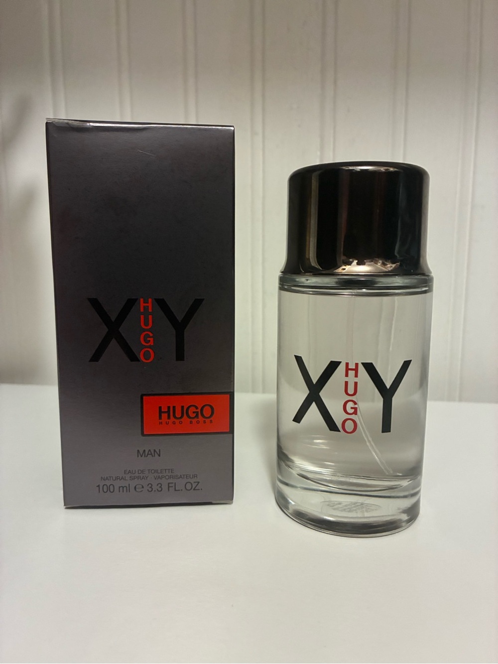 Hugo Boss XY Man Eau de Toilette – Clear Bottle with Black Cap and Red Accents